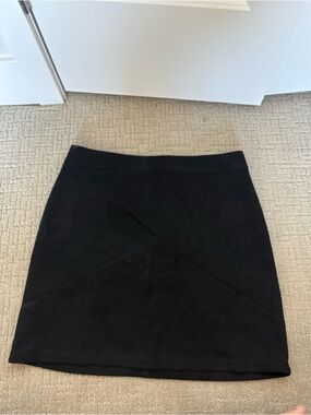 Classic Black Mini Skirt with Diagonal Paneling